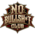 Gold Crest No Bullsh*t Club sticker in gold lettering with a red and black crest