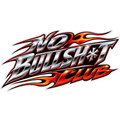 Hot Rod Flames No Bullsh*t Club sticker with chrome lettering and flames